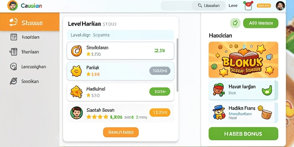Level menantang yang meningkatkan keterampilan bermain.